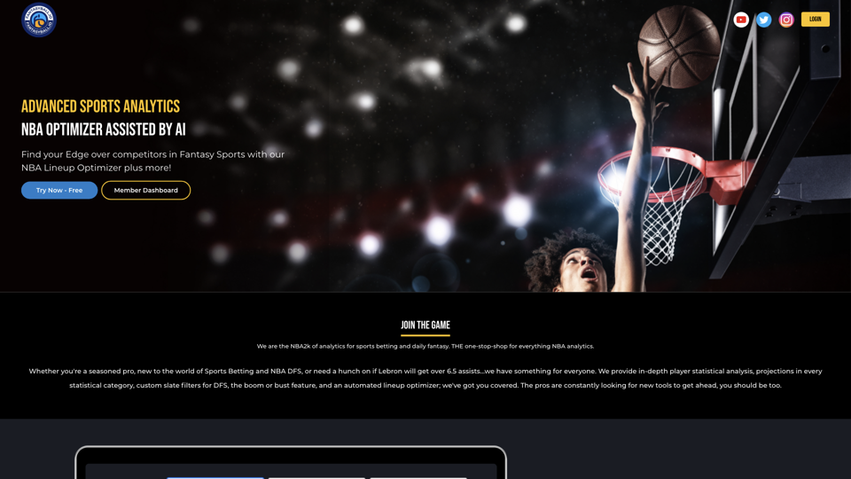 FantasyBall site's screenshot