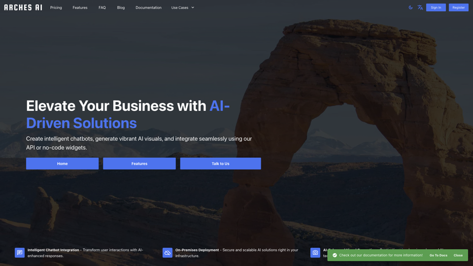 Arches AI site's screenshot