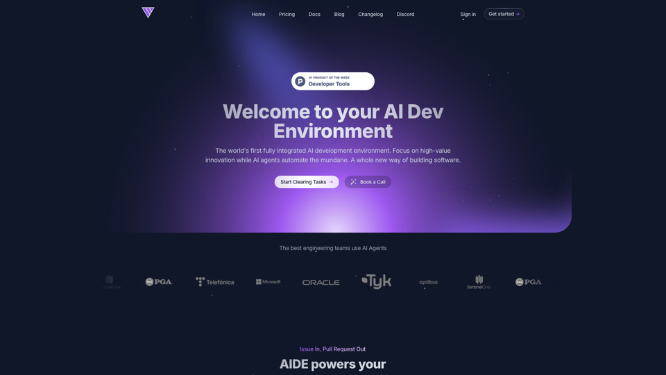 Fine - AI Agents for Software Development site's screenshot