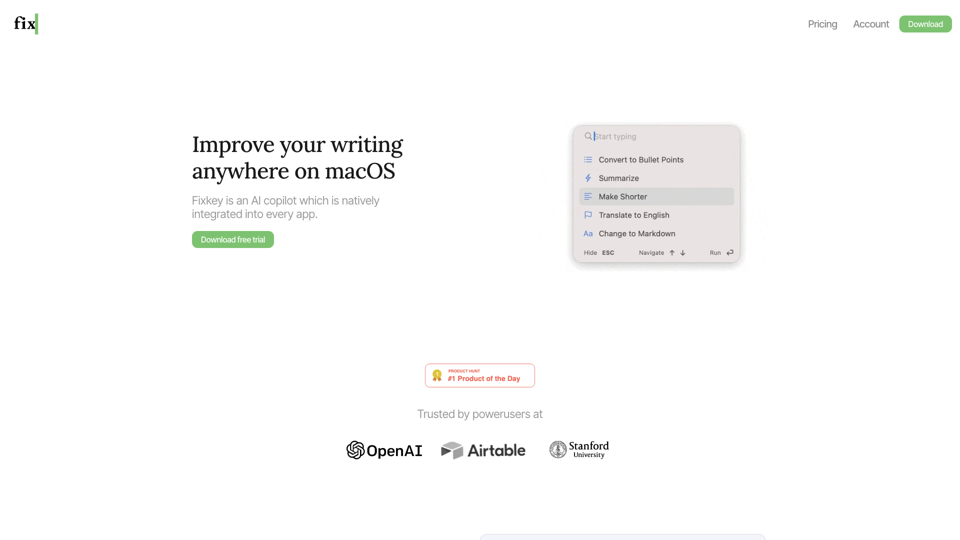 Fixkey site's screenshot