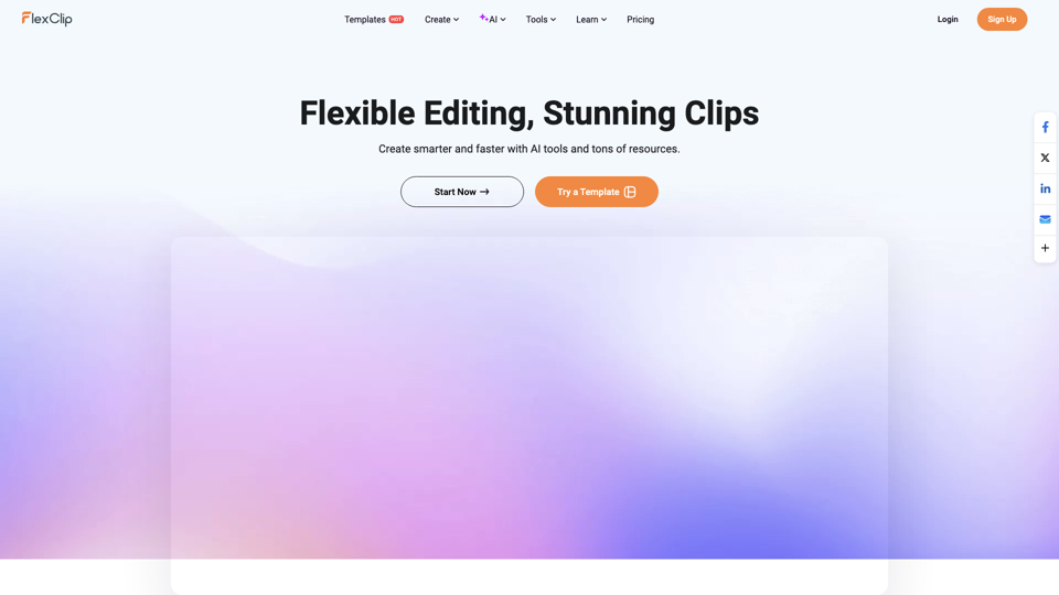 Online Video Editor - Make Videos for Free | FlexClip site's screenshot