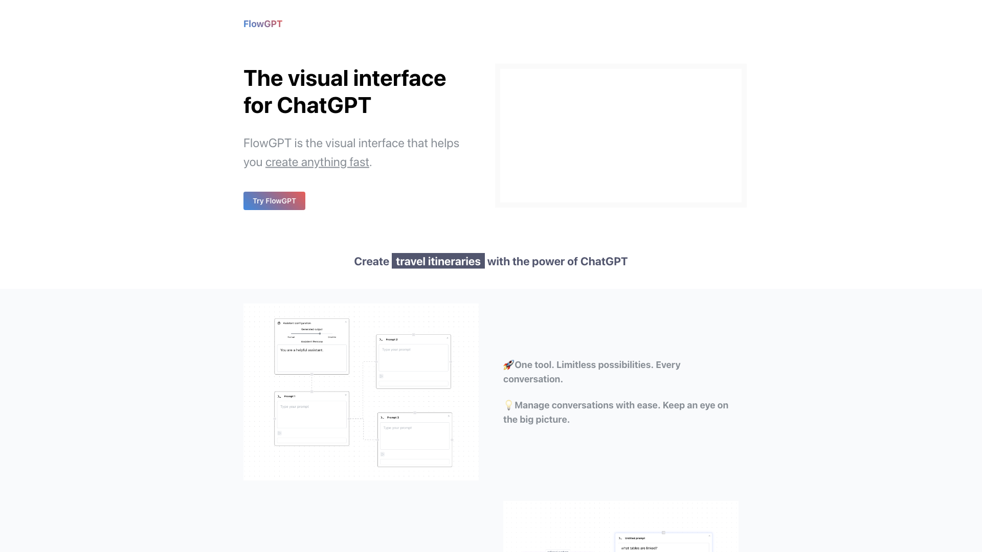 FlowGPT - a visual interface for ChatGPT