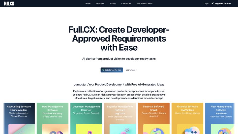 Full.CX Product Management Software - 10X Your Product Team - Full.CX site's screenshot