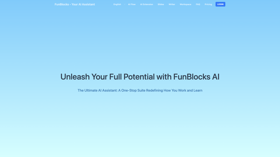 FunBlocks - The Ultimate Efficiency Booster for Students and Working Professionals site's screenshot