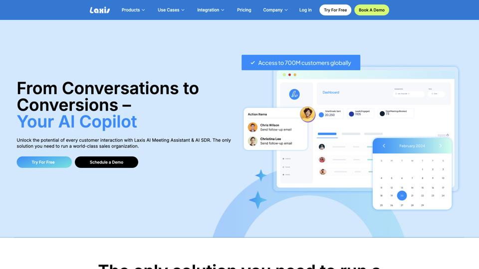 Laxis | Transform Your Sales and Meetings with Laxis: Your Ultimate AI-Powered Copilot site's screenshot