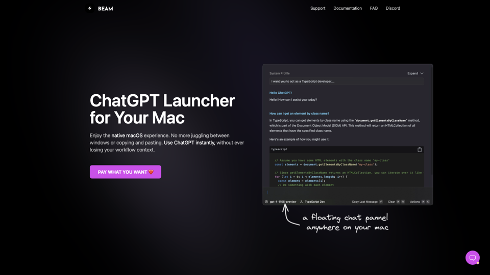 #1 ChatGPT App for macOS site's screenshot