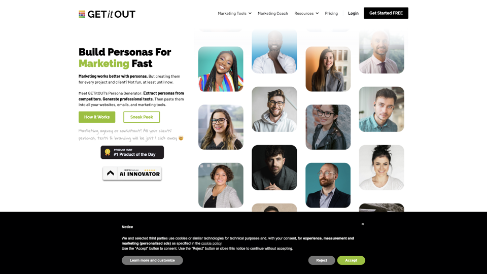 GETitOUT - Essential Marketing Tools site's screenshot