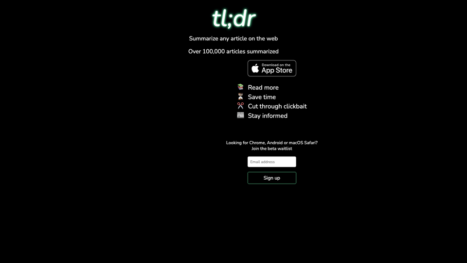 tl;dr AI site's screenshot