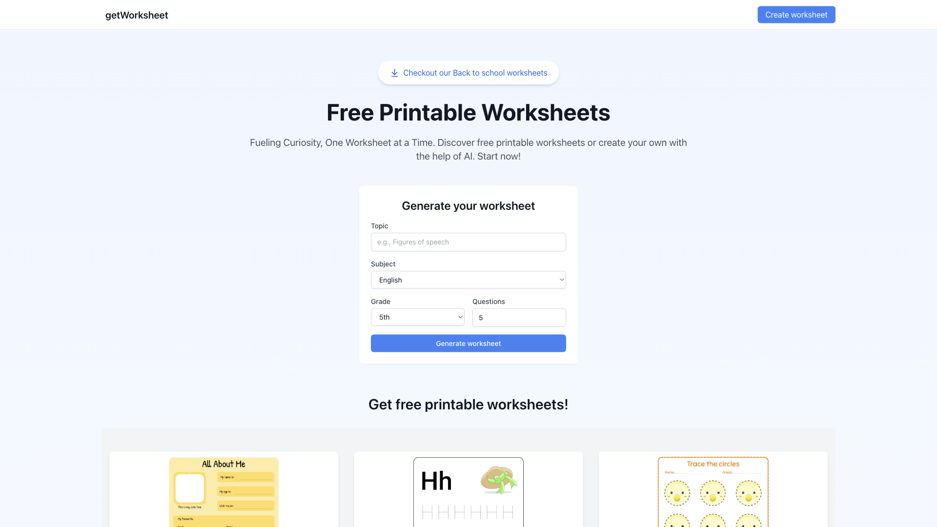 Free Printable Worksheets & Worksheet Generator | GetWorksheet.co Free Printable Worksheets & Worksheet Generator | GetWorksheet.co