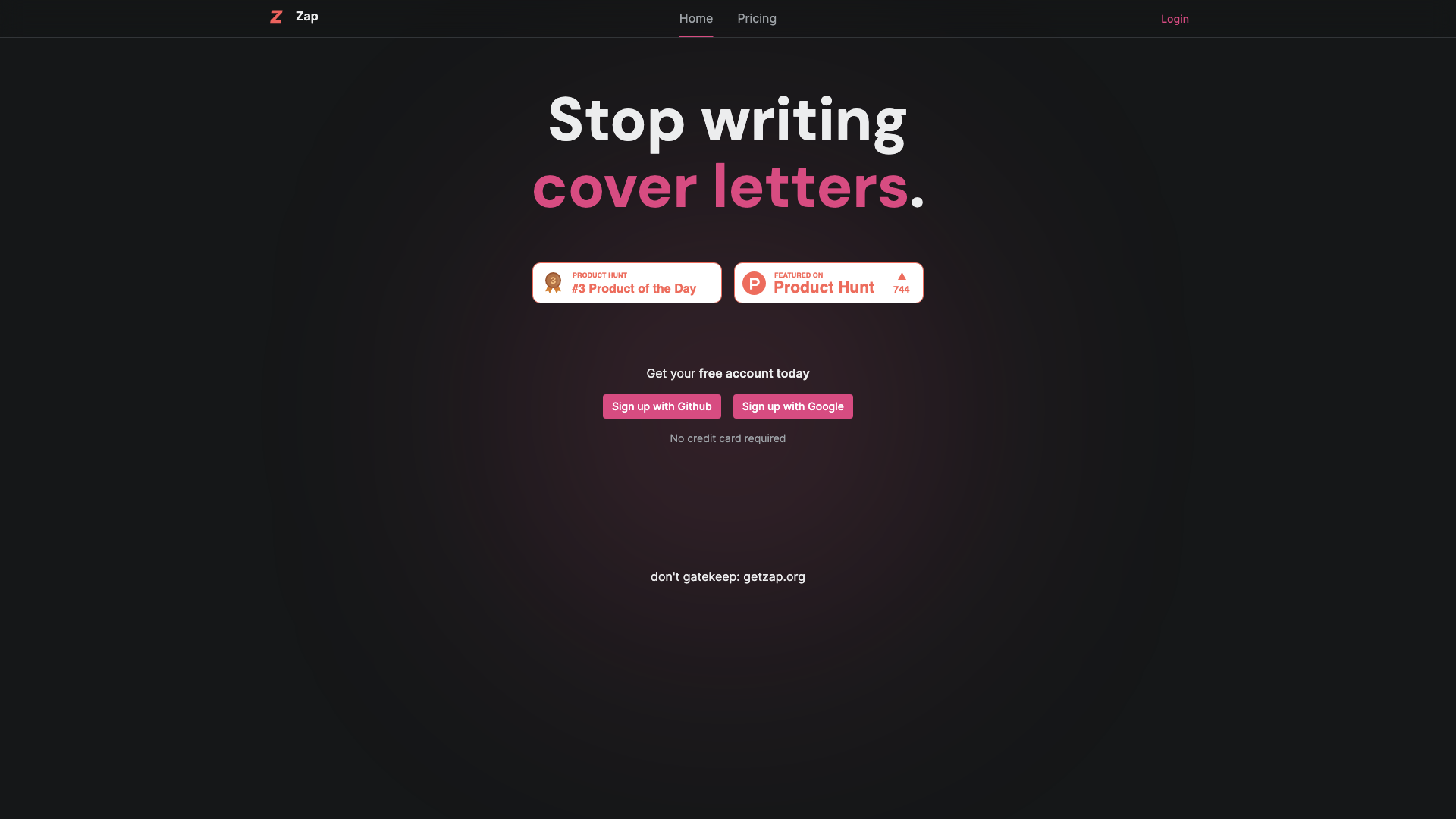 Zap - Cover Letters