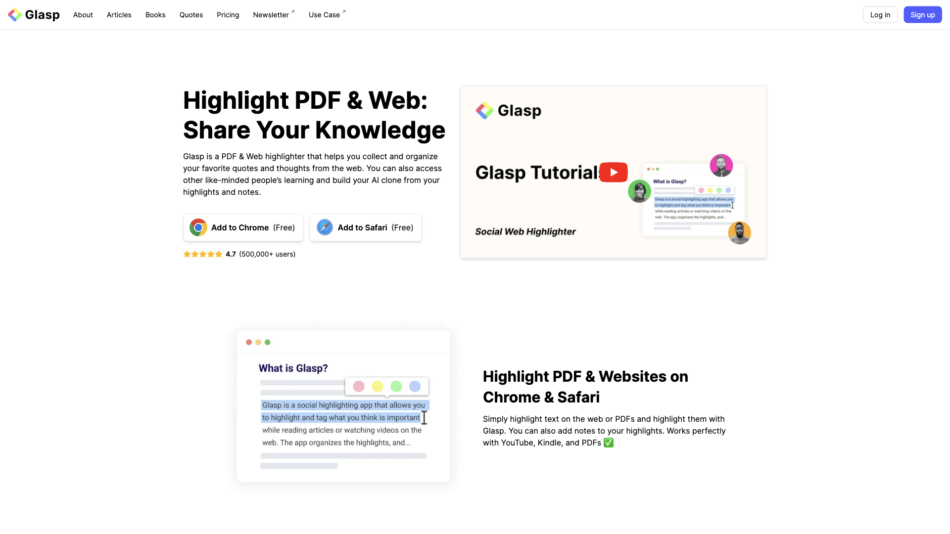 Glasp: PDF & Web Highlighter for Researchers & Learners