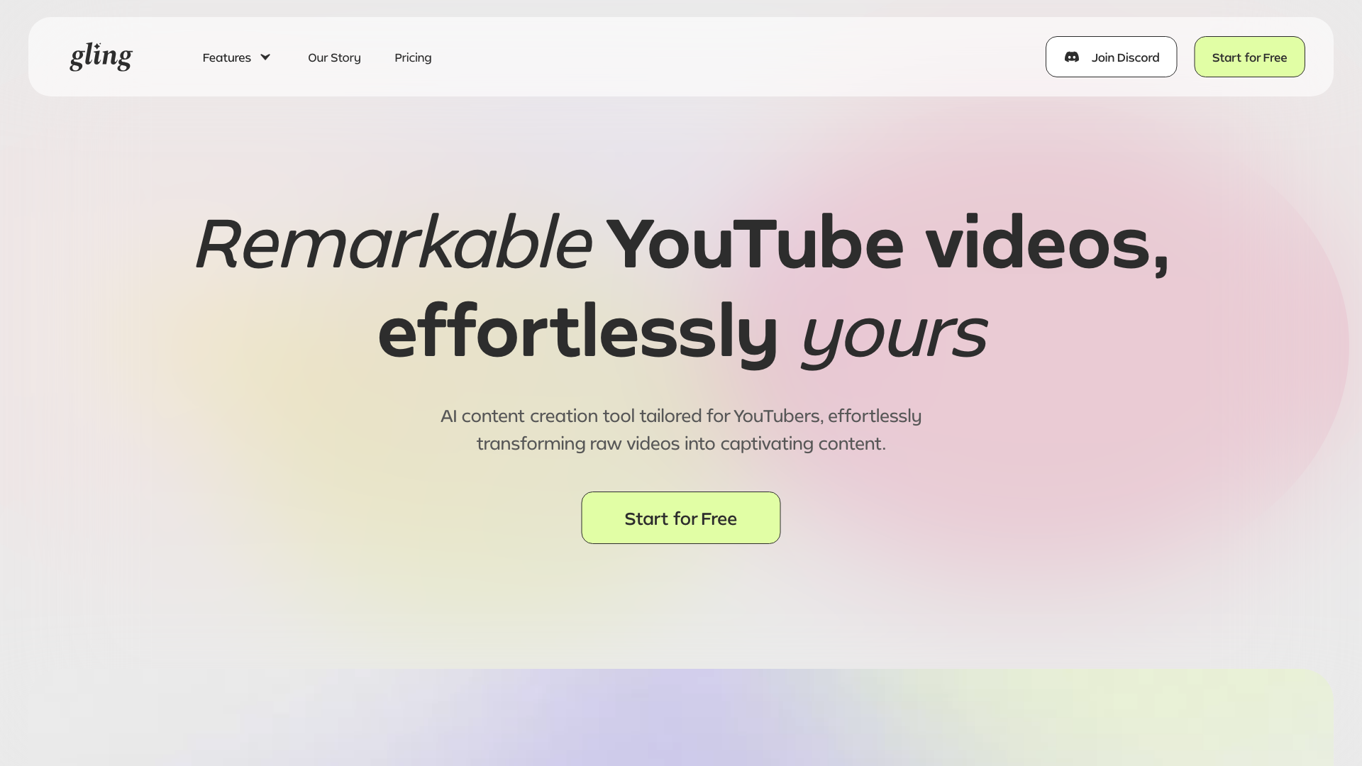 Gling - AI Video Editing Software for YouTube