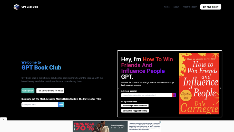 GPT Book Club site's screenshot