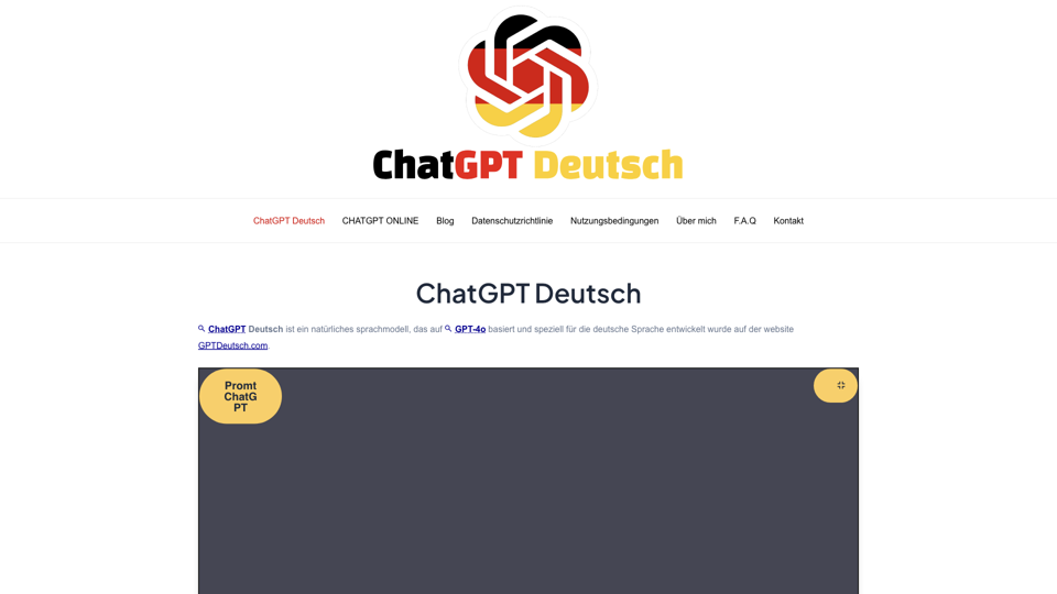 ChatGPT Deutsch - Chat GPT Kostenlos ohne Anmeldung site's screenshot