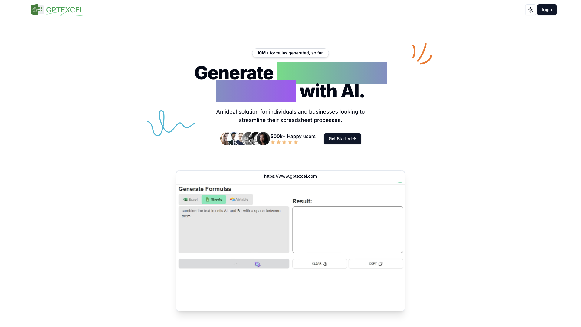 GPT Excel - AI Powered Excel formula Generator