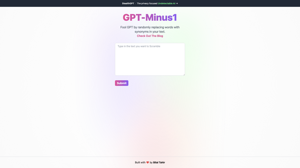 GPT-Minus1 site's screenshot