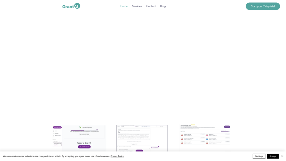 GrantAI | AI grant writing site's screenshot