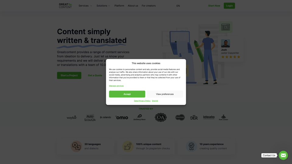 greatcontent | Content simply created site's screenshot