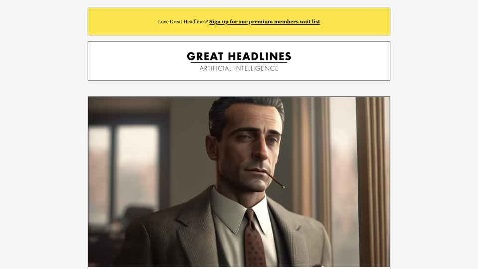 Great Headlines | Marketing expertise meets artificial intelligence site's screenshot