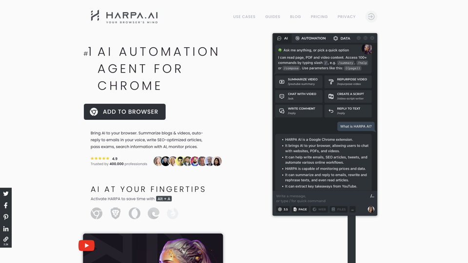 HARPA AI | AI Agent for Your Browser site's screenshot
