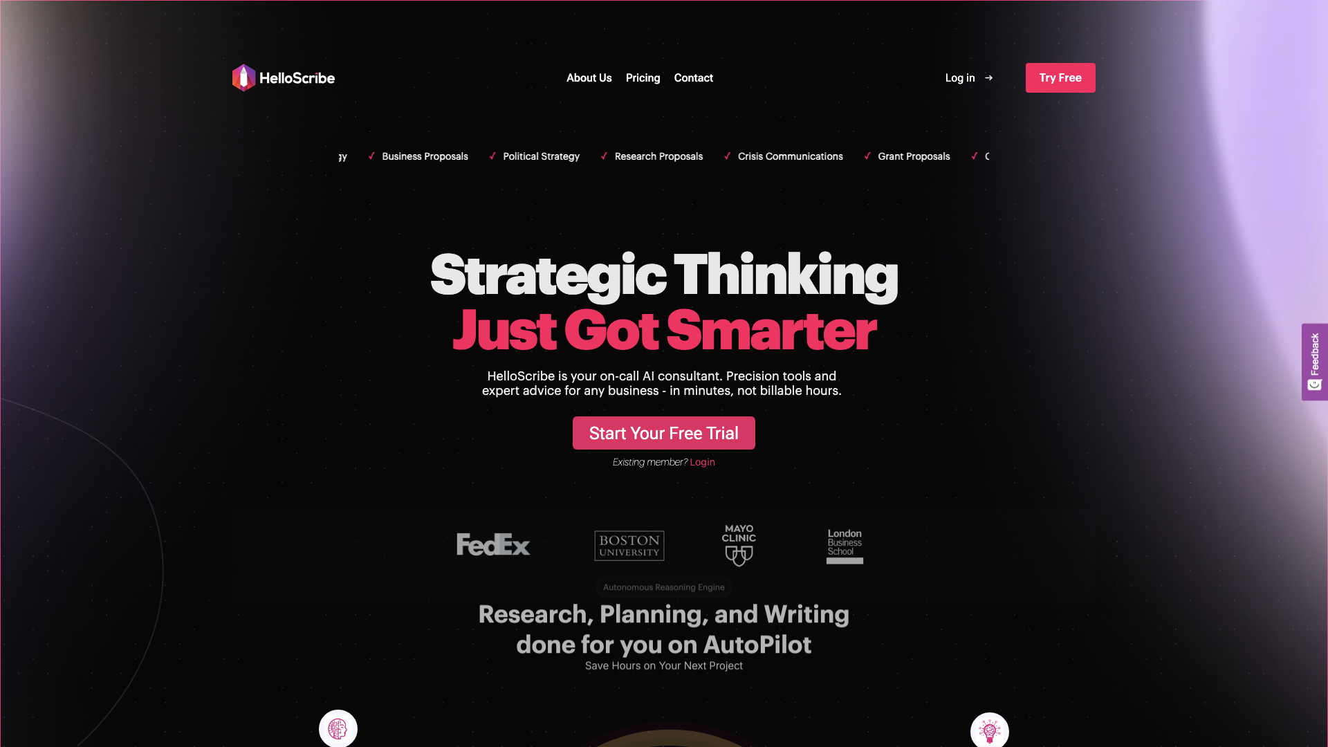 HelloScribe: Your AI AutoPilot for Strategy & Planning