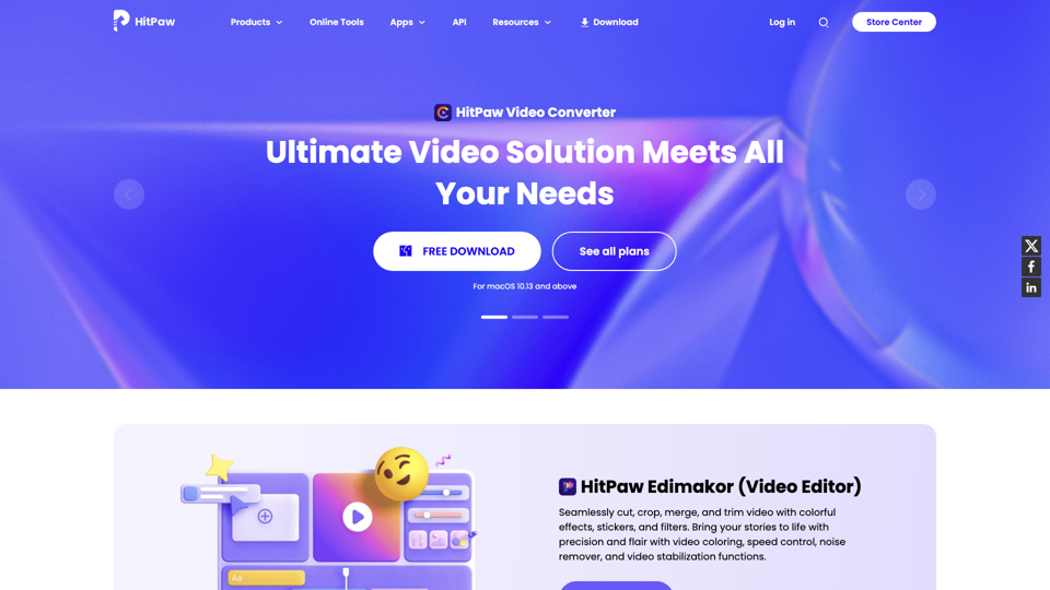 [OFFICIAL] HitPaw: Powerful Video, Audio, and Image Solutions Provider site's screenshot