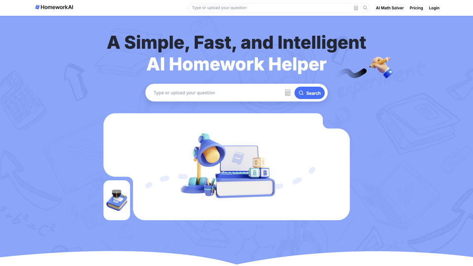 Homework AI: Best AI Homework Helper & Solver (Free) site's screenshot