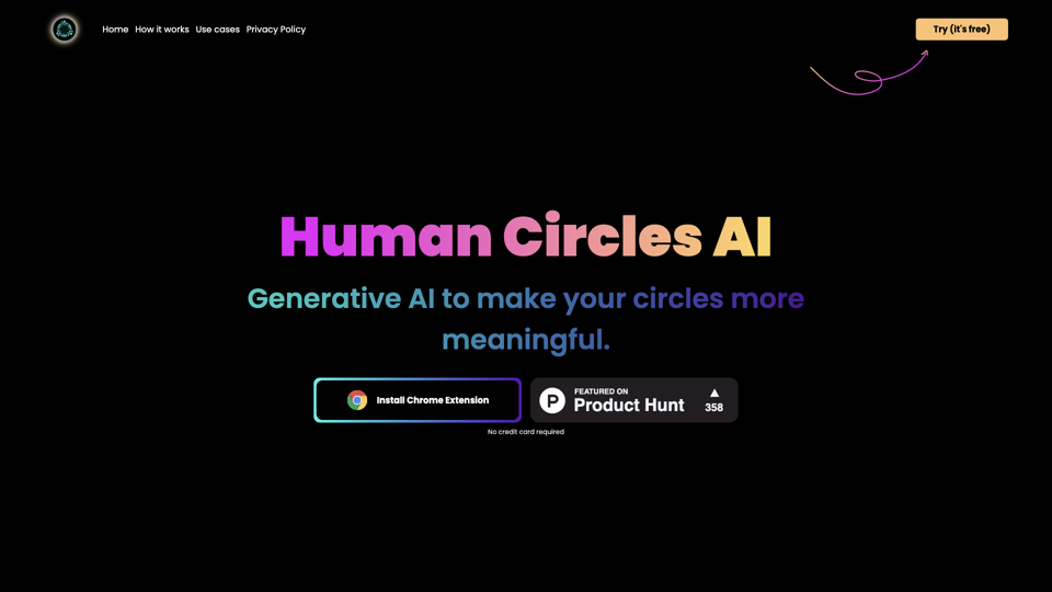 Human Circles AI site's screenshot