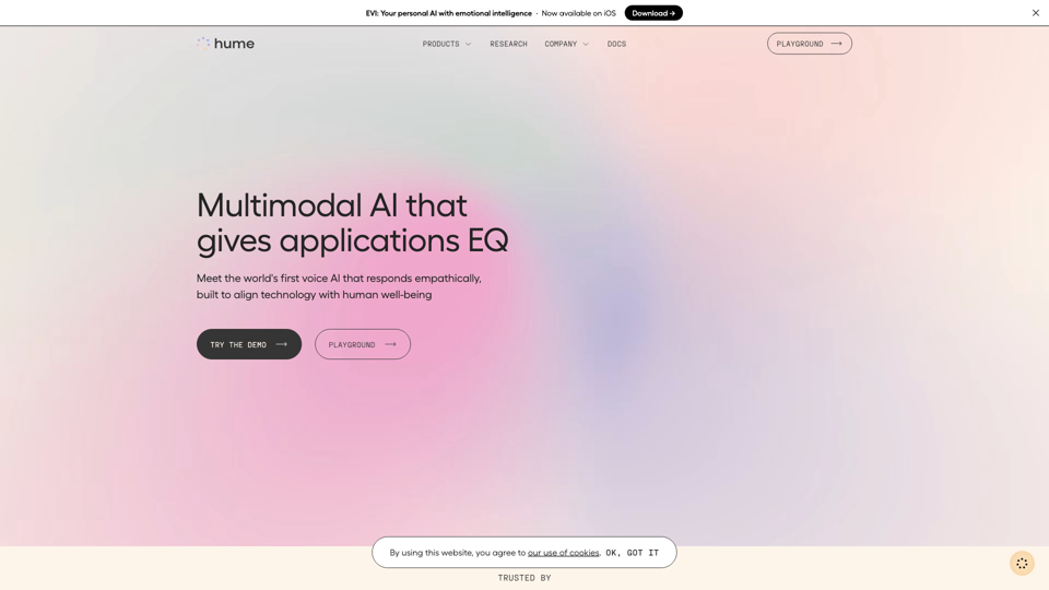 Home • Hume AI site's screenshot