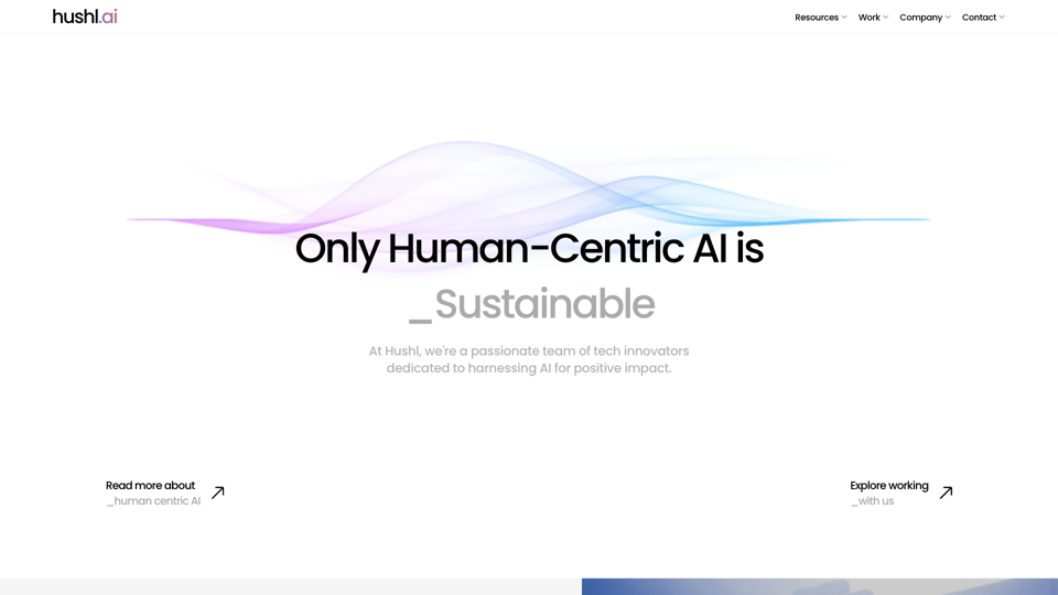 Hushl | Building a better future with humans. site's screenshot