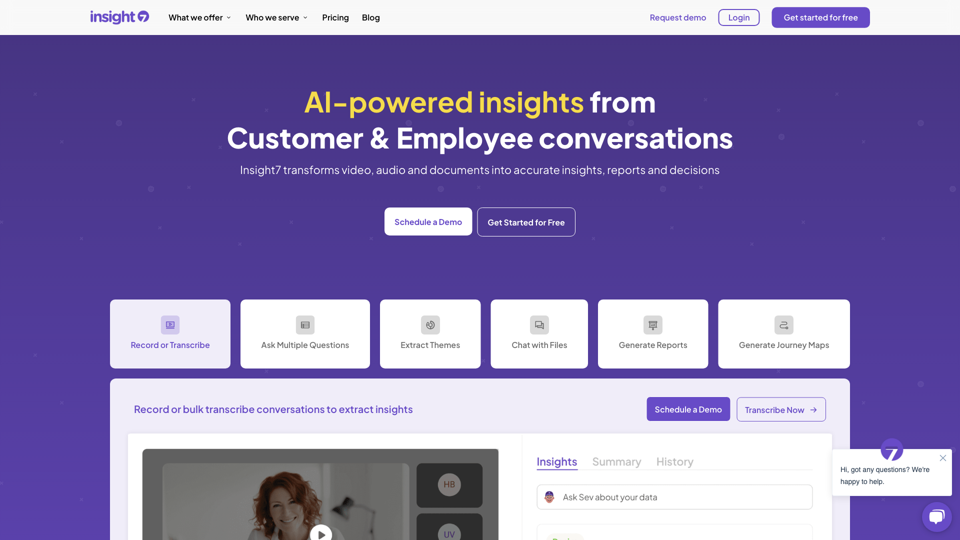 Insight7 - AI Tool For Interview Analysis & Market Research site's screenshot