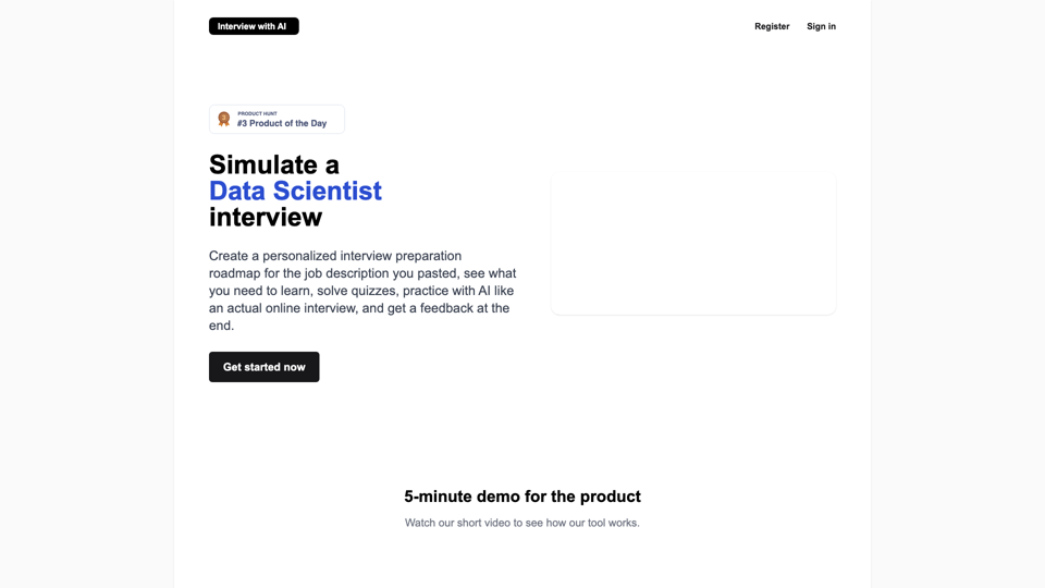 Interview with AI - Use AI to get your dream job site's screenshot
