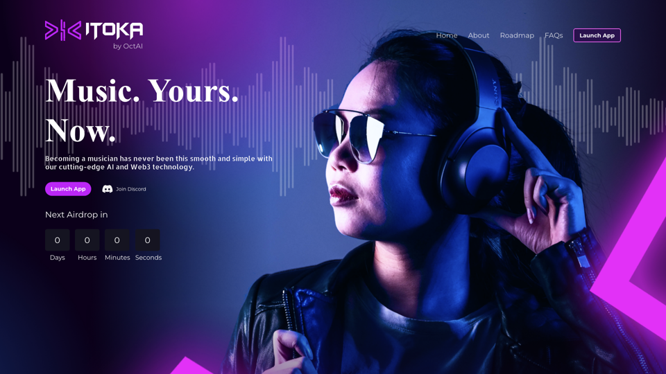 Itoka | Music Yours Now site's screenshot