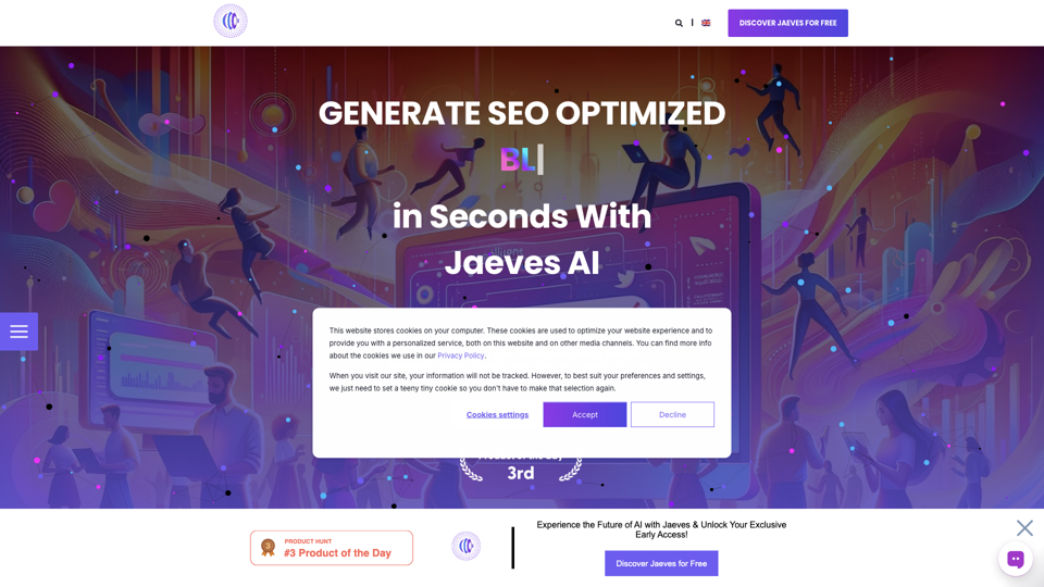 Jaeves AI | Create SEO-Optimized Blog Titles in Seconds site's screenshot