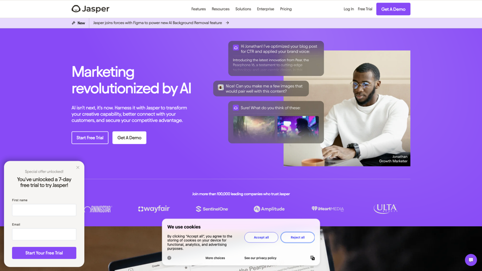 Jasper | AI copilot for enterprise marketing teams site's screenshot