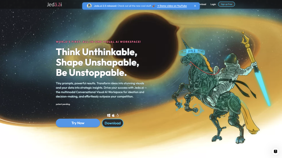 Generative Visual AI Workspace: Visualize, Collaborate, Innovate — Jeda.ai site's screenshot