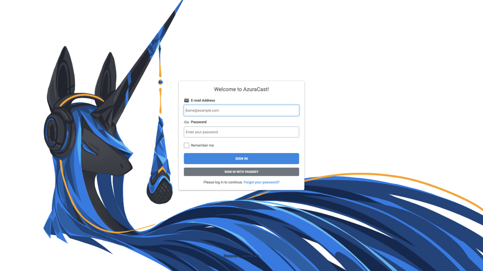 Log In - AzuraCast site's screenshot