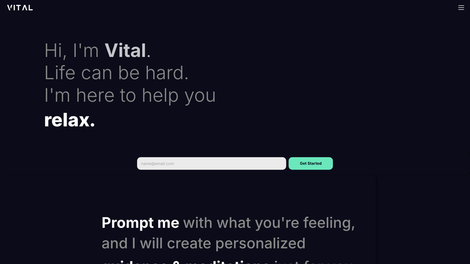 Vital site's screenshot