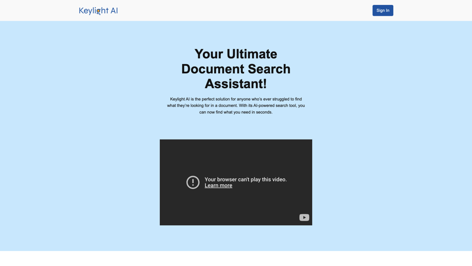 Keylight AI – KeylightAI is an AI-powered solution that helps users find information in their documents more efficiently. site's screenshot