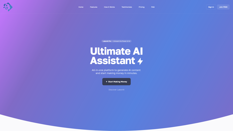 LaborAI: Automate Your Tasks and Free Up Your Time site's screenshot