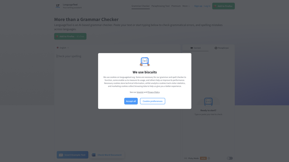 Free Grammar Checker - LanguageTool site's screenshot
