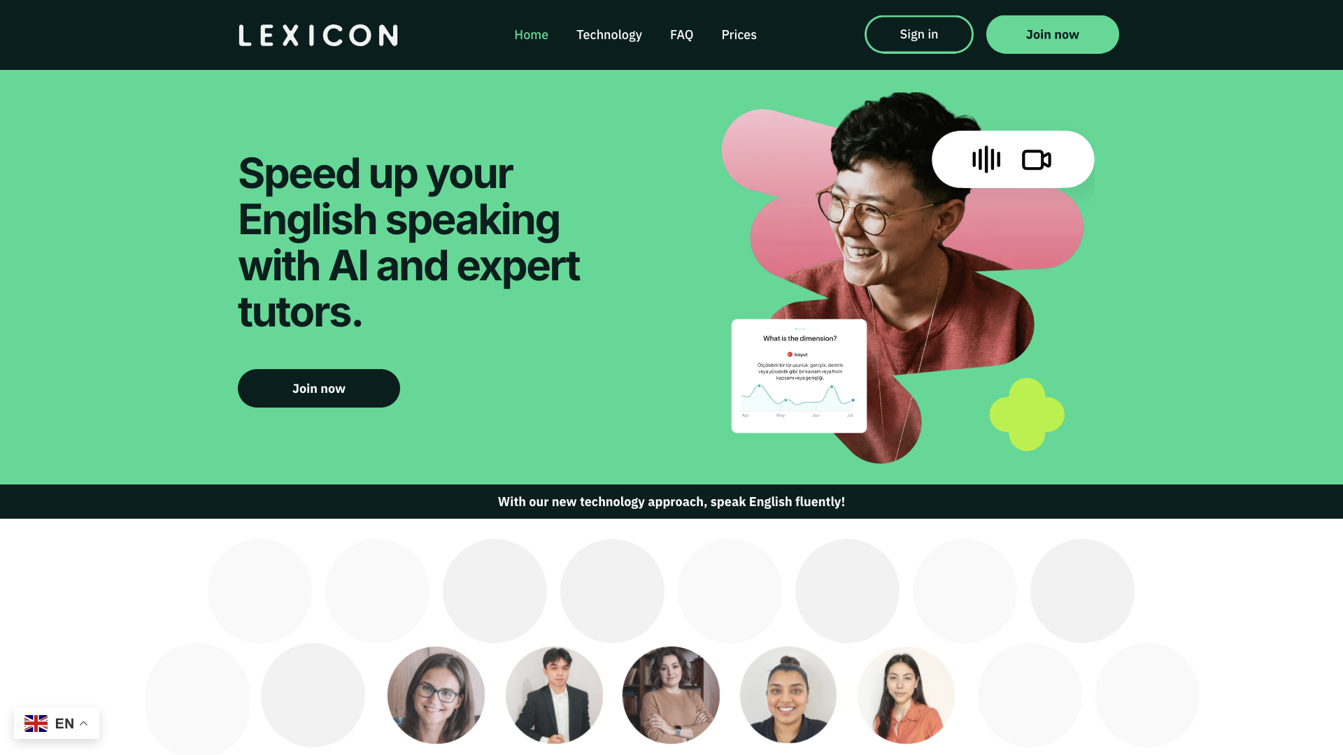 Speed up your English speaking with AI and expert tutors. Speed up your English speaking with AI and expert tutors.
