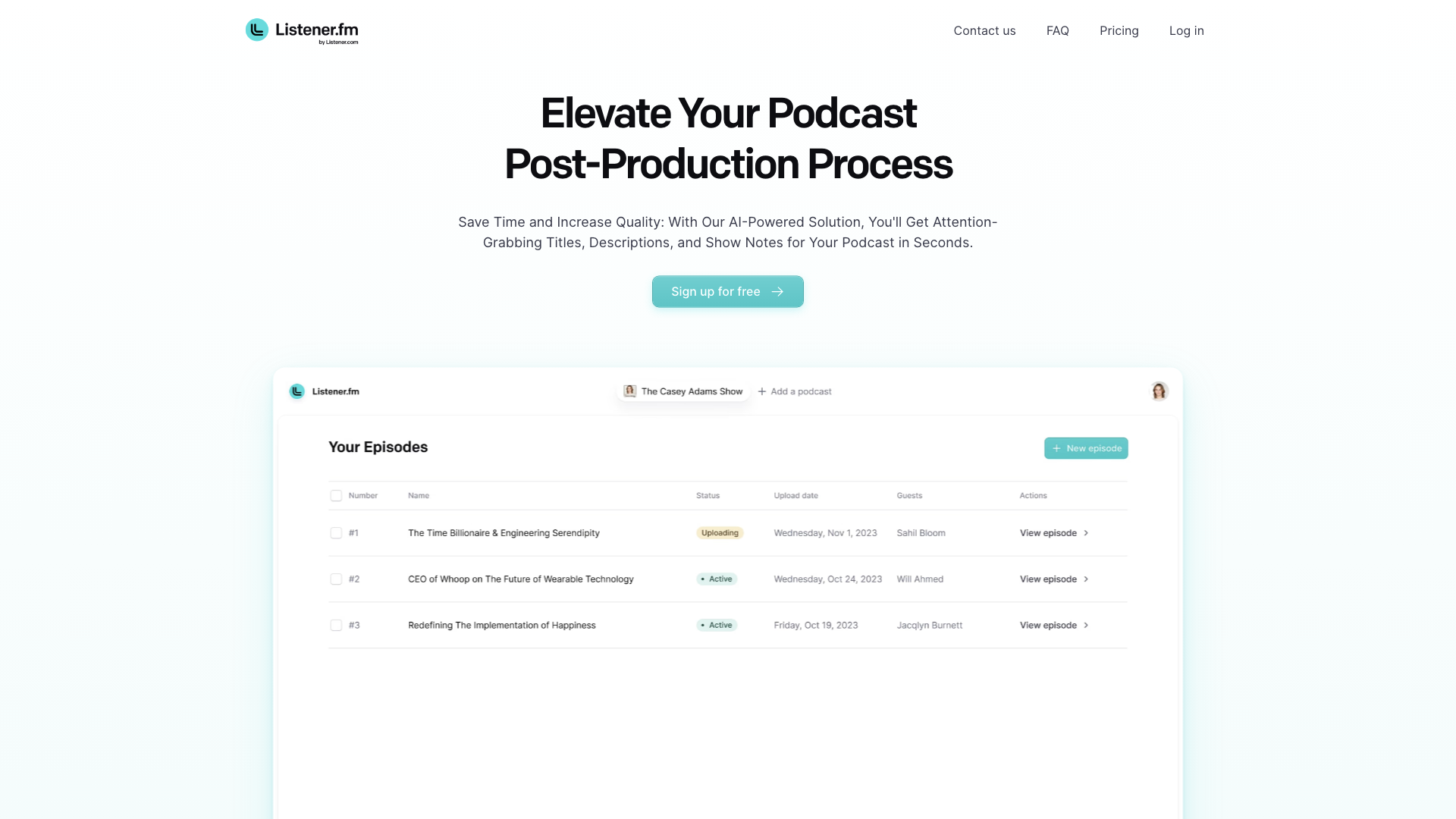 Listener.fm - Instantly enhance your podcast with AI Listener.fm - Instantly enhance your podcast with AI