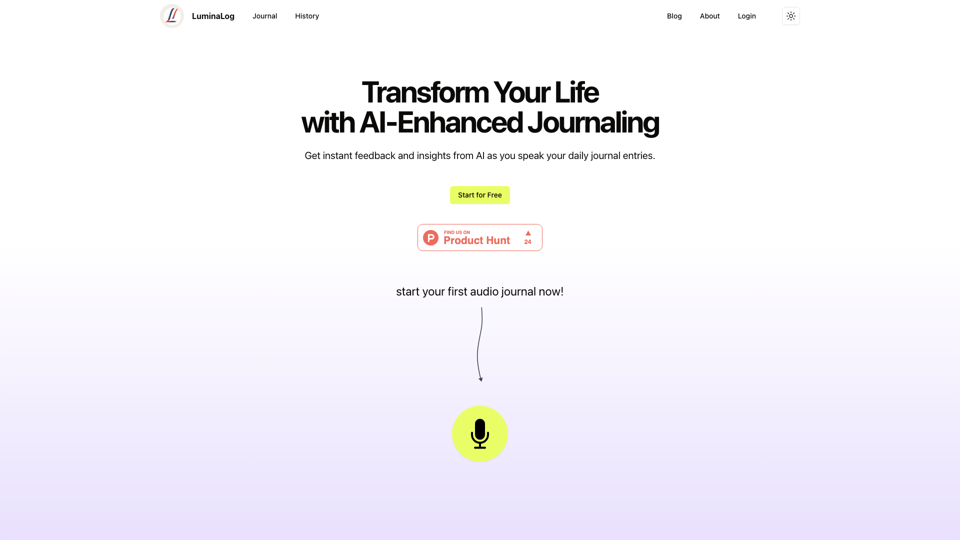 A journaling app with the most powerful AI baked in site's screenshot