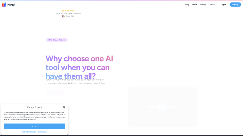 Magai • All-In-One AI Platform for Pros site's screenshot