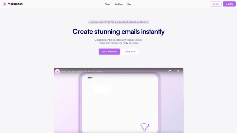 Mailsplash - Design and create stunning emails in minutes site's screenshot