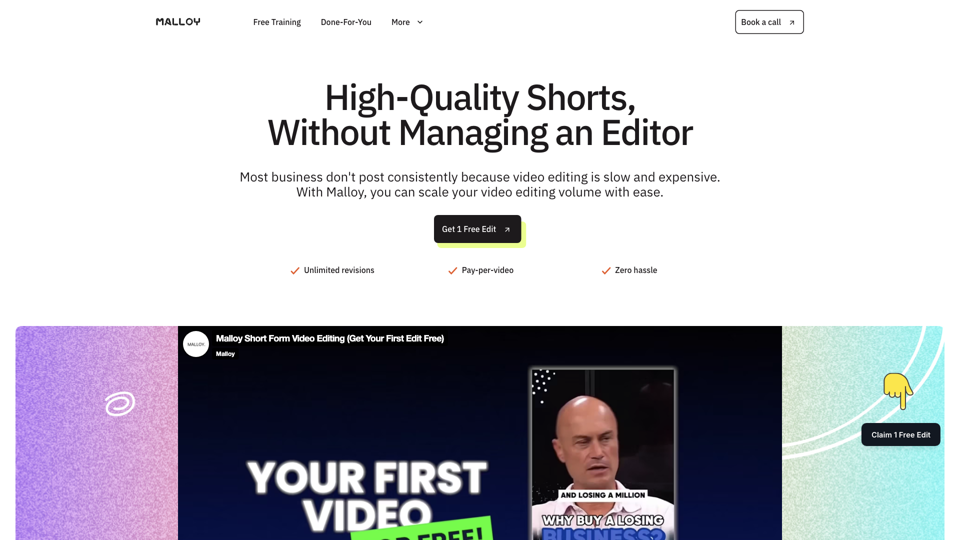 Malloy - Short Form Video Edits To Elevate Your Brand site's screenshot