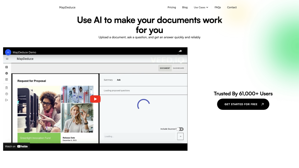 MapDeduce | Utilize A.I. To Understand Everything site's screenshot