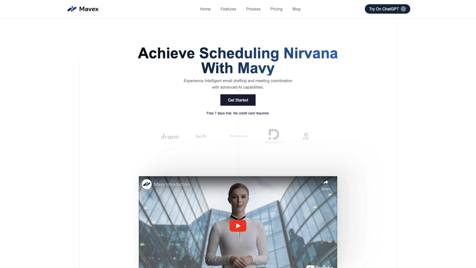 Mavex.ai - Your AI Executive Assistant site's screenshot