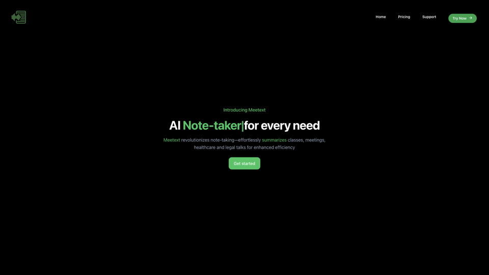 Meetext site's screenshot